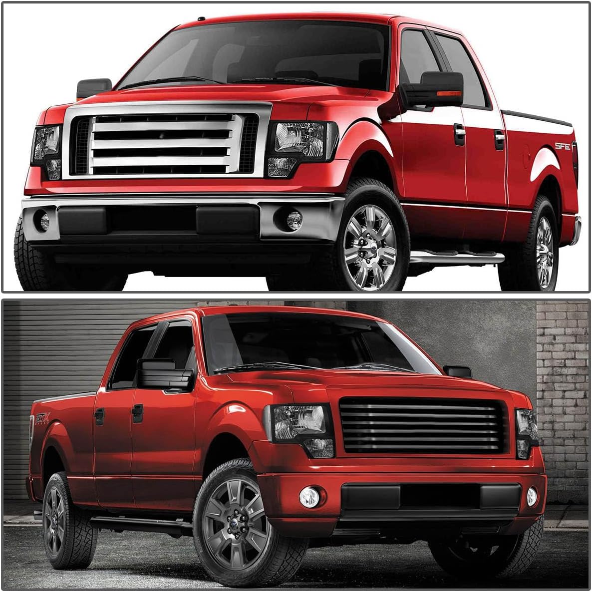 DNA Motoring HL-OH-F1509-BK-CL1 Black Housing Clear Lens Headlights Compatible with 09-14 Ford F150