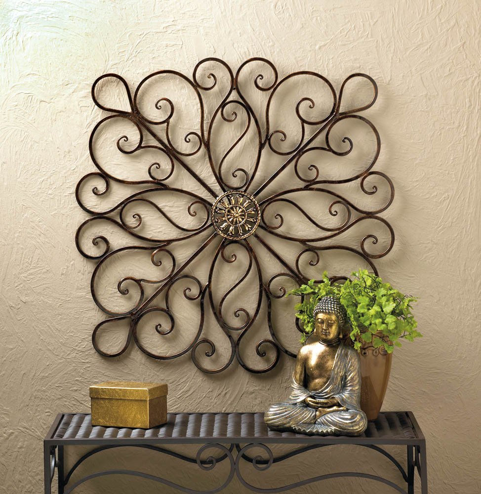 アボリジナルアート 木製 壁掛け Amazon.com: Accent Plus Wrought Iron 36-inch Scroll Wall Art