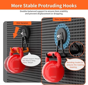 ENUODA Strong Magnetic Hooks Heavy Duty Upgraded Large Magnets with Hooks Magnetic Garage Hooks for Hanging Shovel, Broom, Wreath, Garden Tool, Toolbox, Shed, Garage, Locker, 4PCS