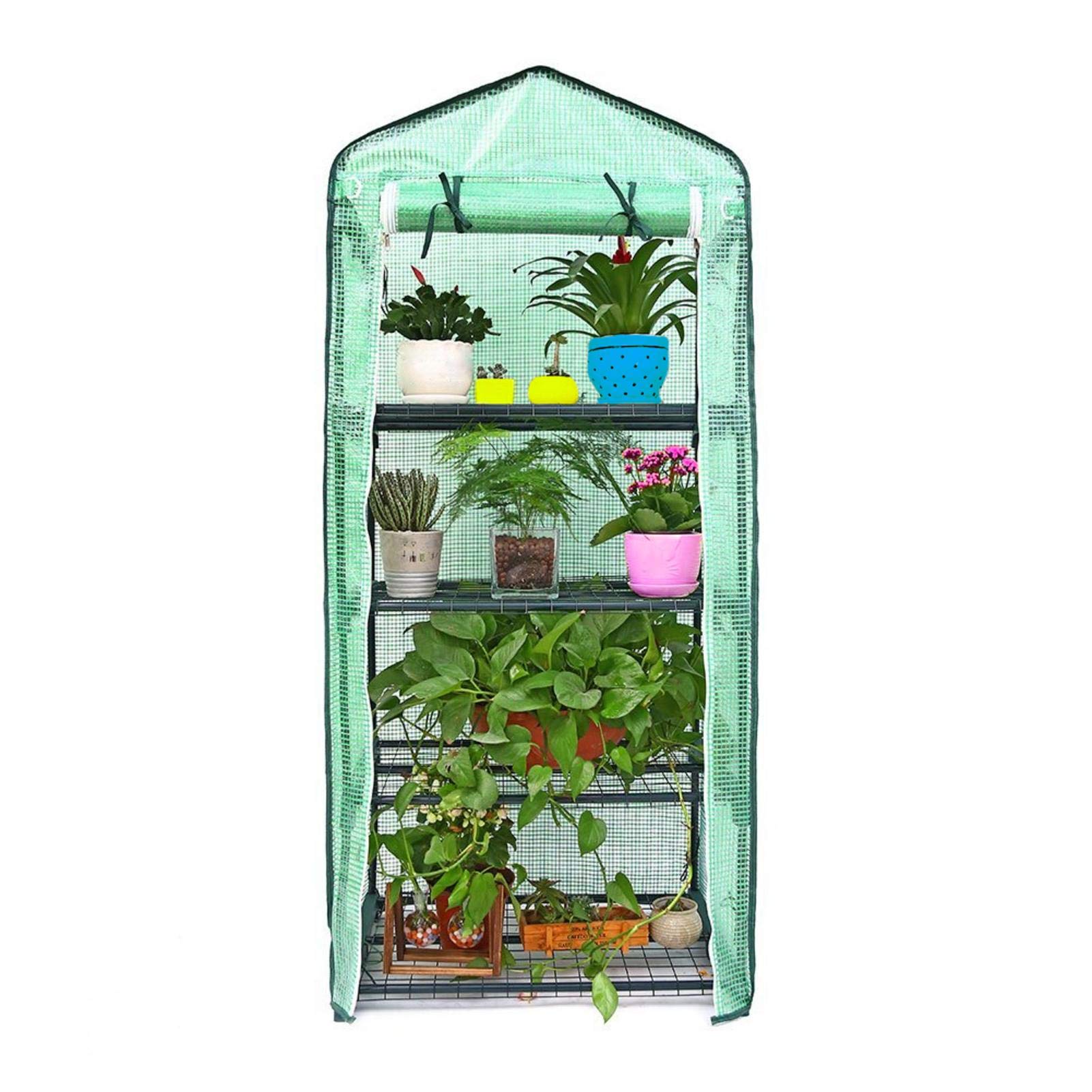 serra da giardino a 4 livelli, copertura portatile per serra da giardino | 4 ripiani, per coltivare le proprie piante, copertura di ricambio rinforzata (senza supporto in ferro)