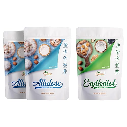 Edulcorantes multiusos paquete de 2 alulosa y eritritol 1 paquete. Porciones totales 342 edulcorantes cero calorías, sustituto sin azúcar para