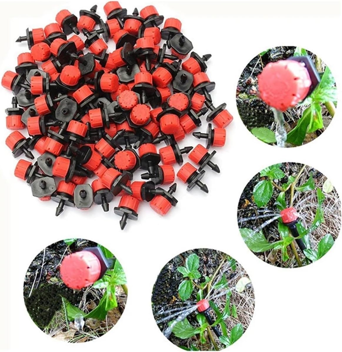 Irrigation System forgarden Adjustable Irrigation Drippers Sprinklers 1/4'' Emitter Dripper Micro for Watering System Garden Sprinkler(200PCS)