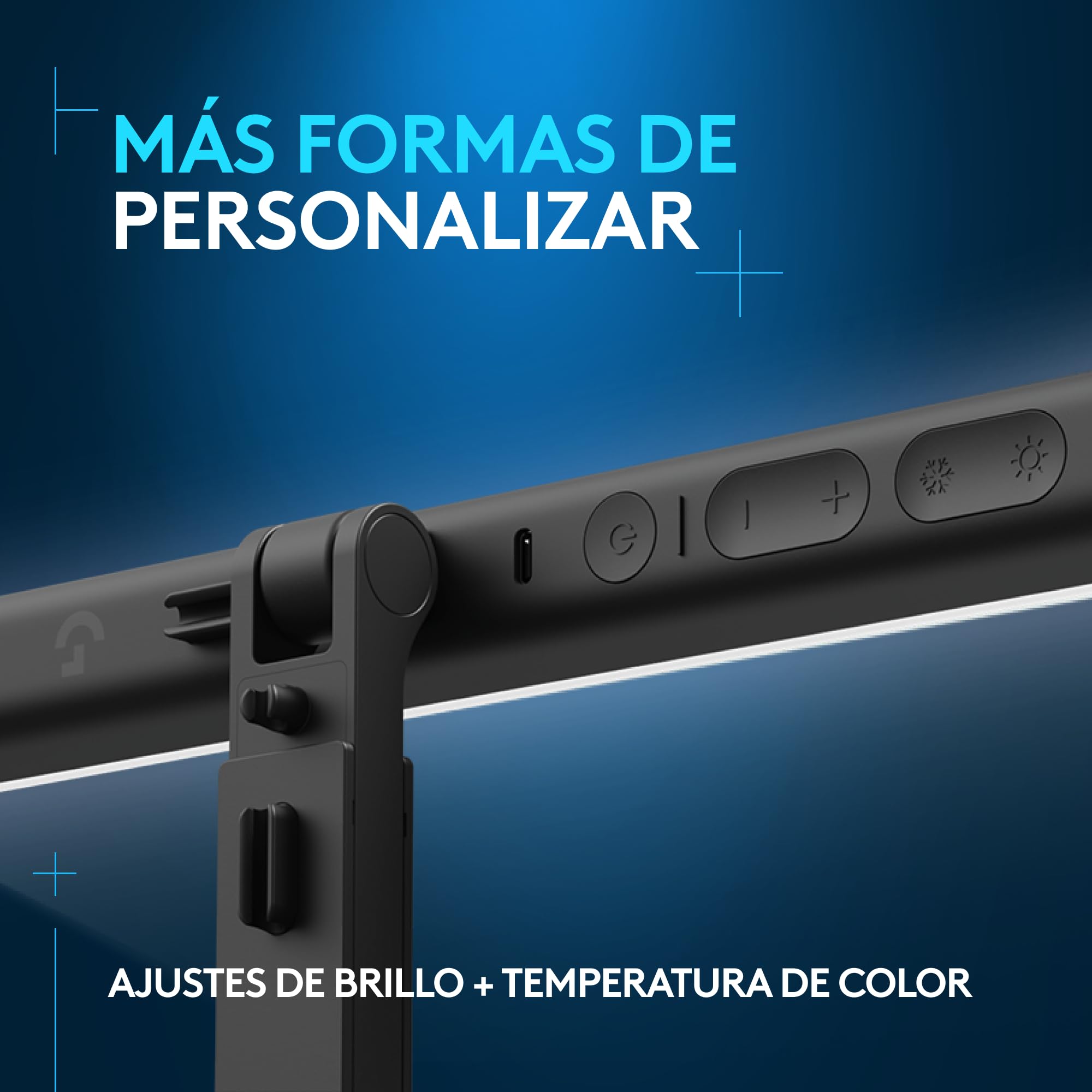 Logitech G Litra Beam, luz LED principal premium para gaming | TrueSoft, soporte de escritorio ajustable, ajuste brillo/temperatura color, control aplicación escritorio, PC/Mac - Grafito