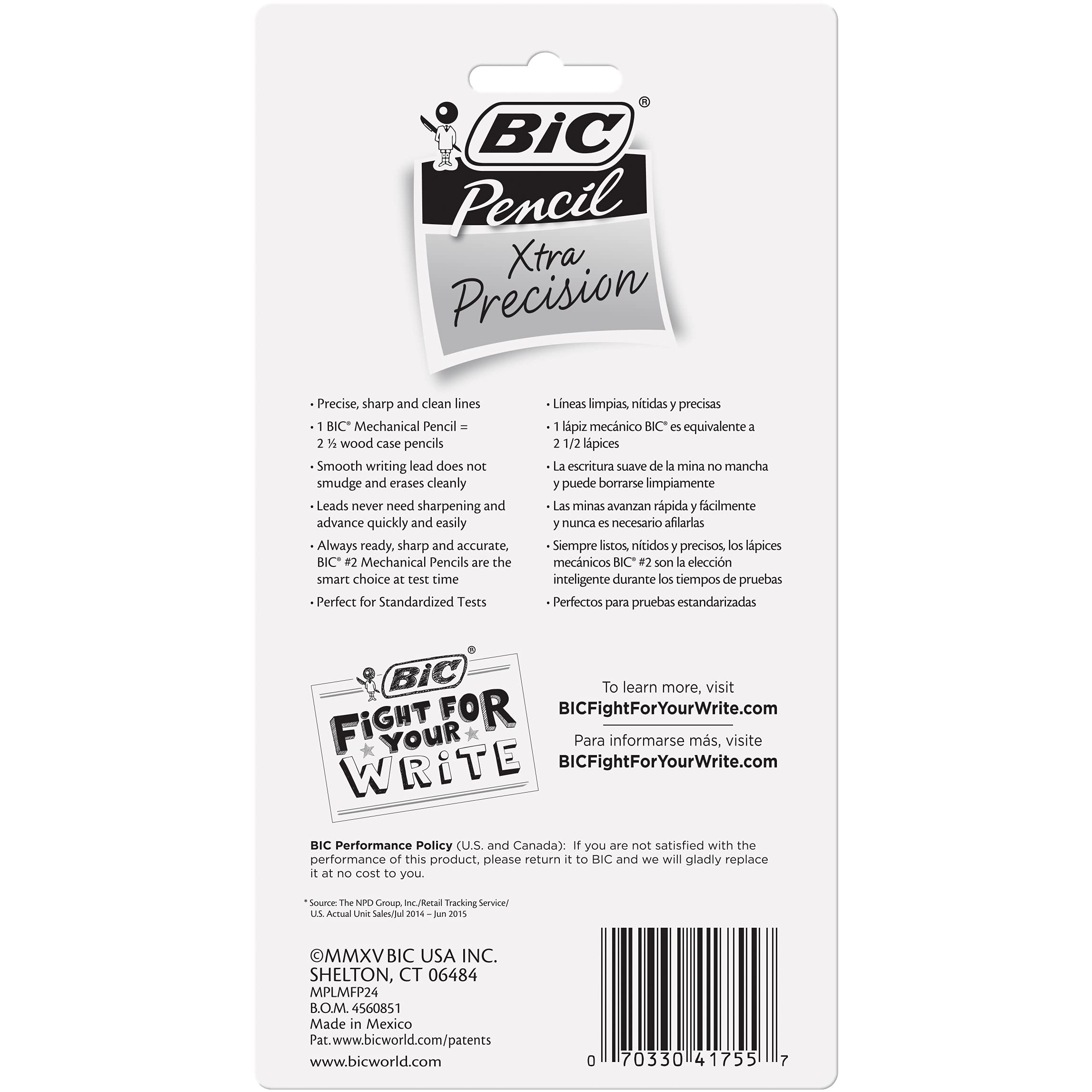 Xtra-Precision Druckbleistift, metallischer Schaft, feine Spitze (0,5 mm), 24 Stück, verschmiert nicht und löscht sauber, neue Edition