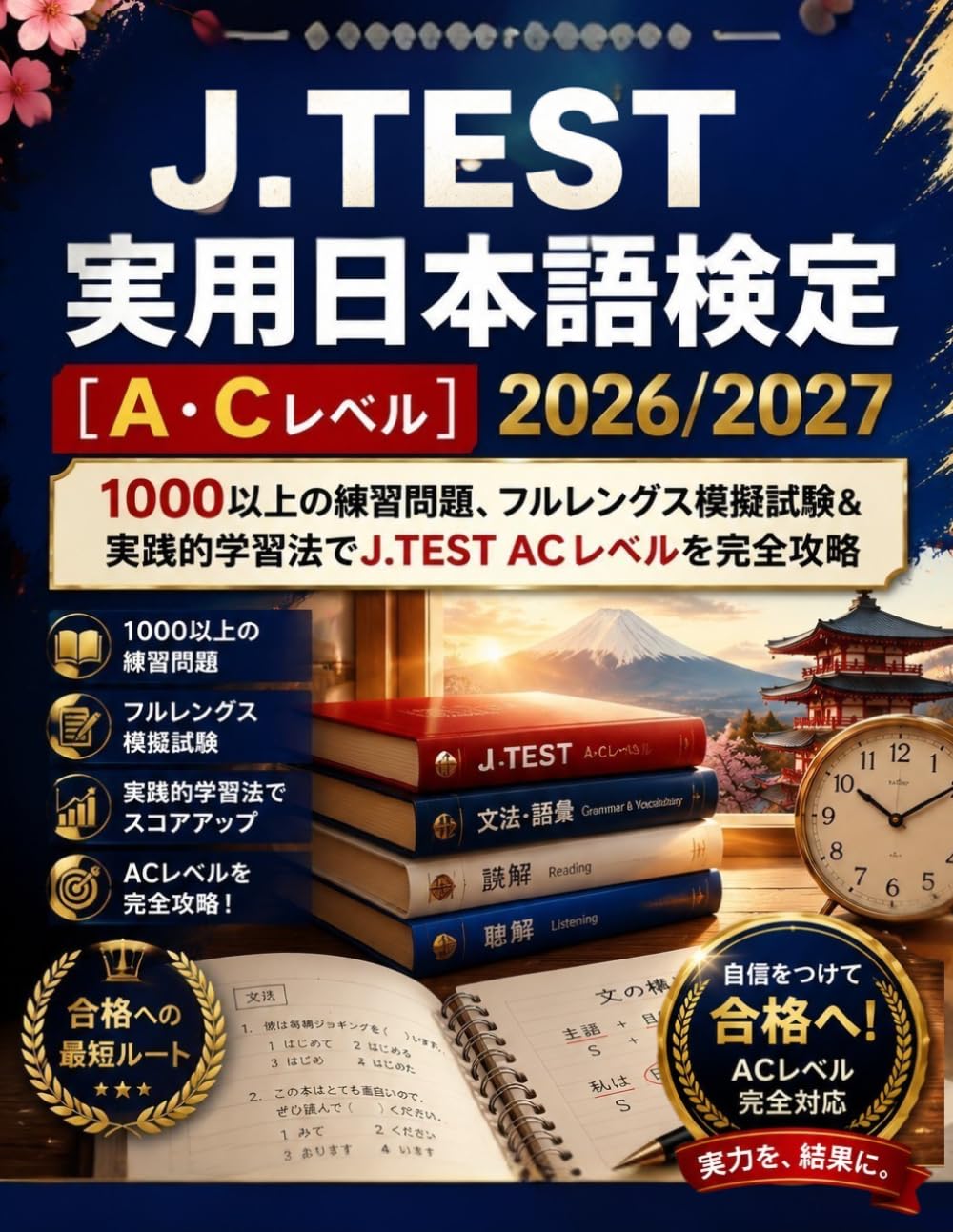 J.TEST 実用日本語検定［A・Cレベル］2026/2027: 1000以上の練習問題、フルレングス模擬試験＆実践的学習法でJ.TEST ACレベルを完全攻略