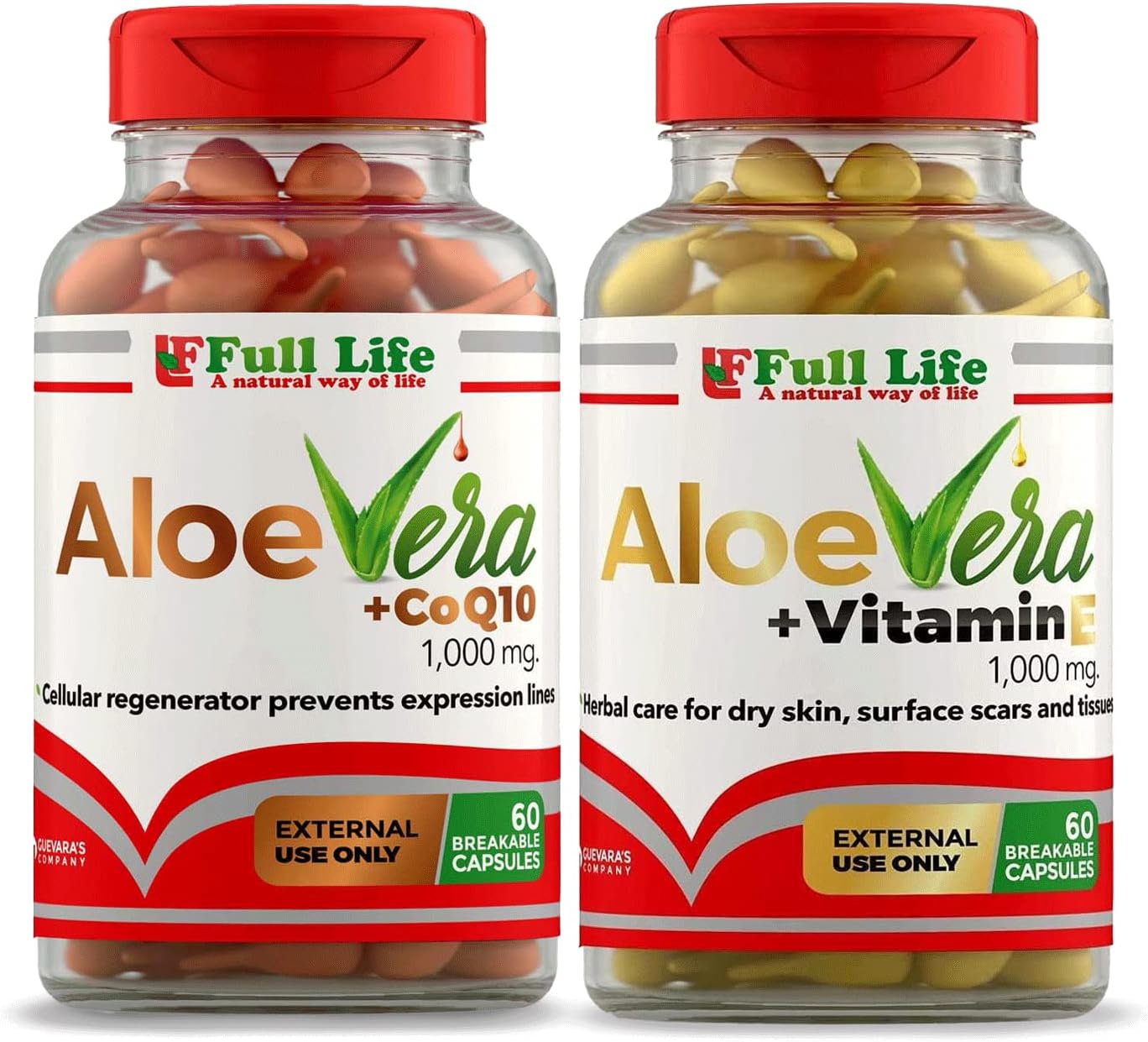 Full Life Aloe Vera with Vitamin E and Aloe Vera with CoQ10