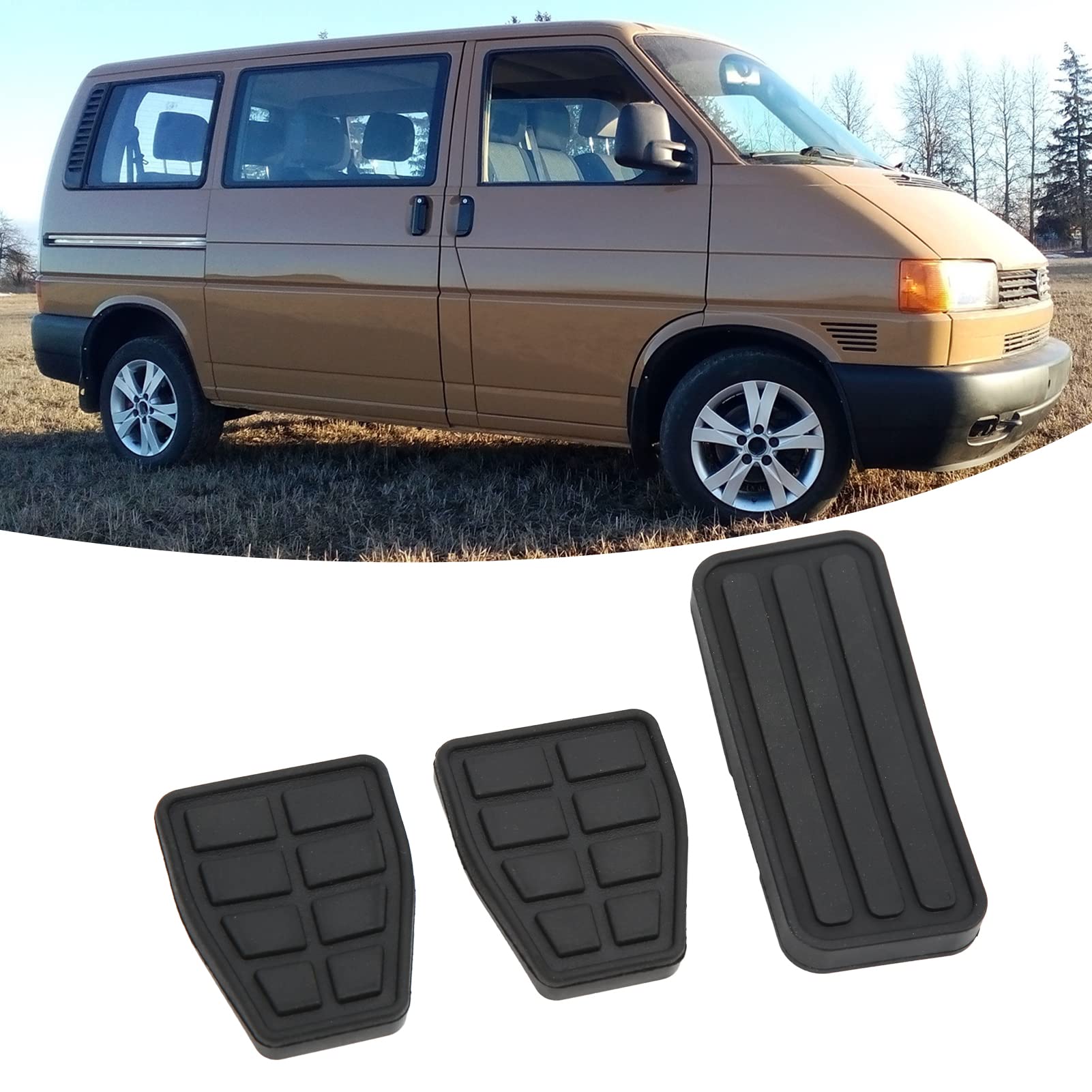 Kit de Almohadillas para Pedales de Coche, 3 Piezas de Almohadilla de Goma para Pedal de Coche y Almohadilla de Pedal de Freno y Almohadilla de Pedal de Acelerador de Repuesto