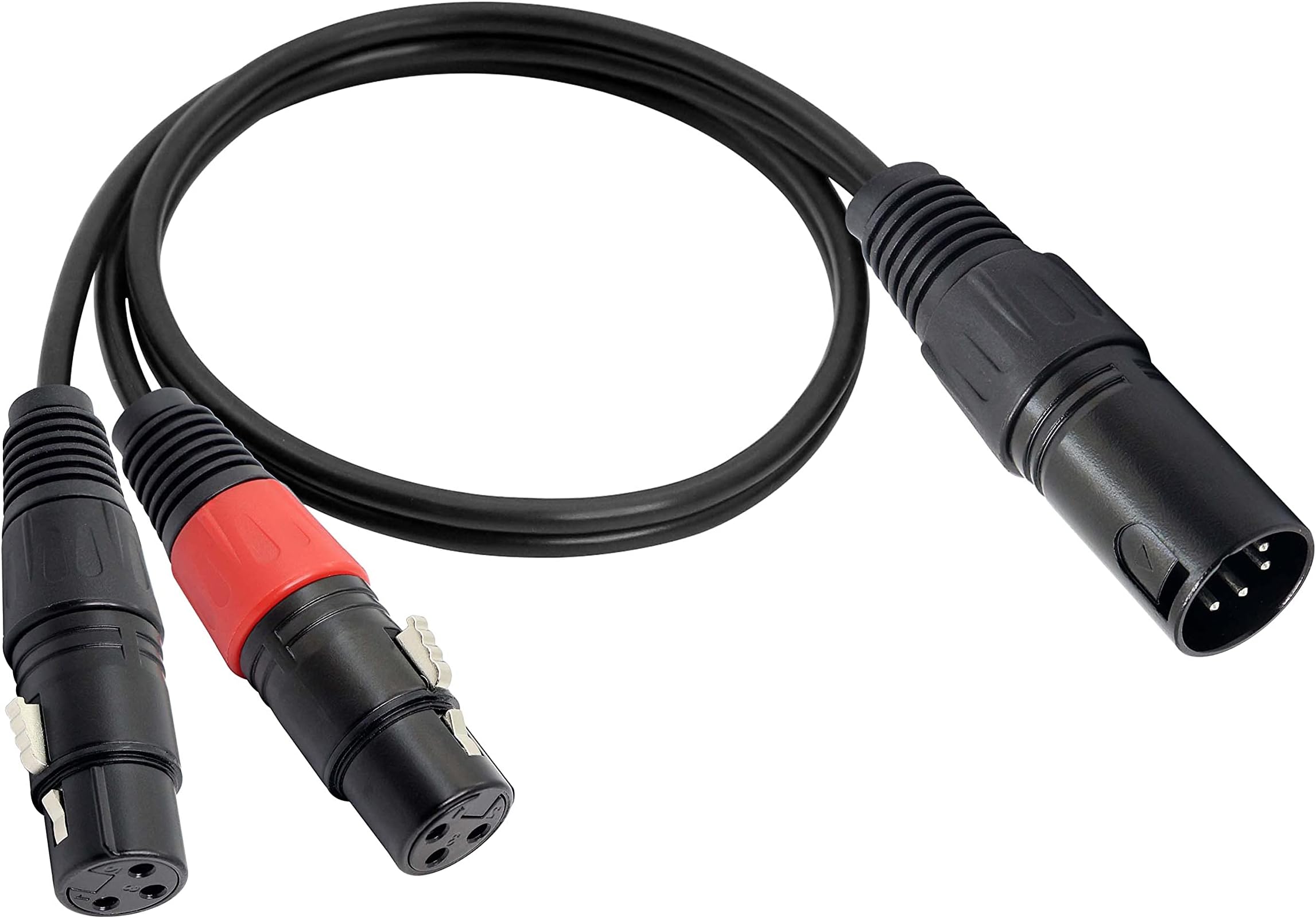 XMSJSIY Dual XLR 3 Pin to 5 Pin DMX Stage & Mic Audio Cable - 50cm, Y Splitter Patch