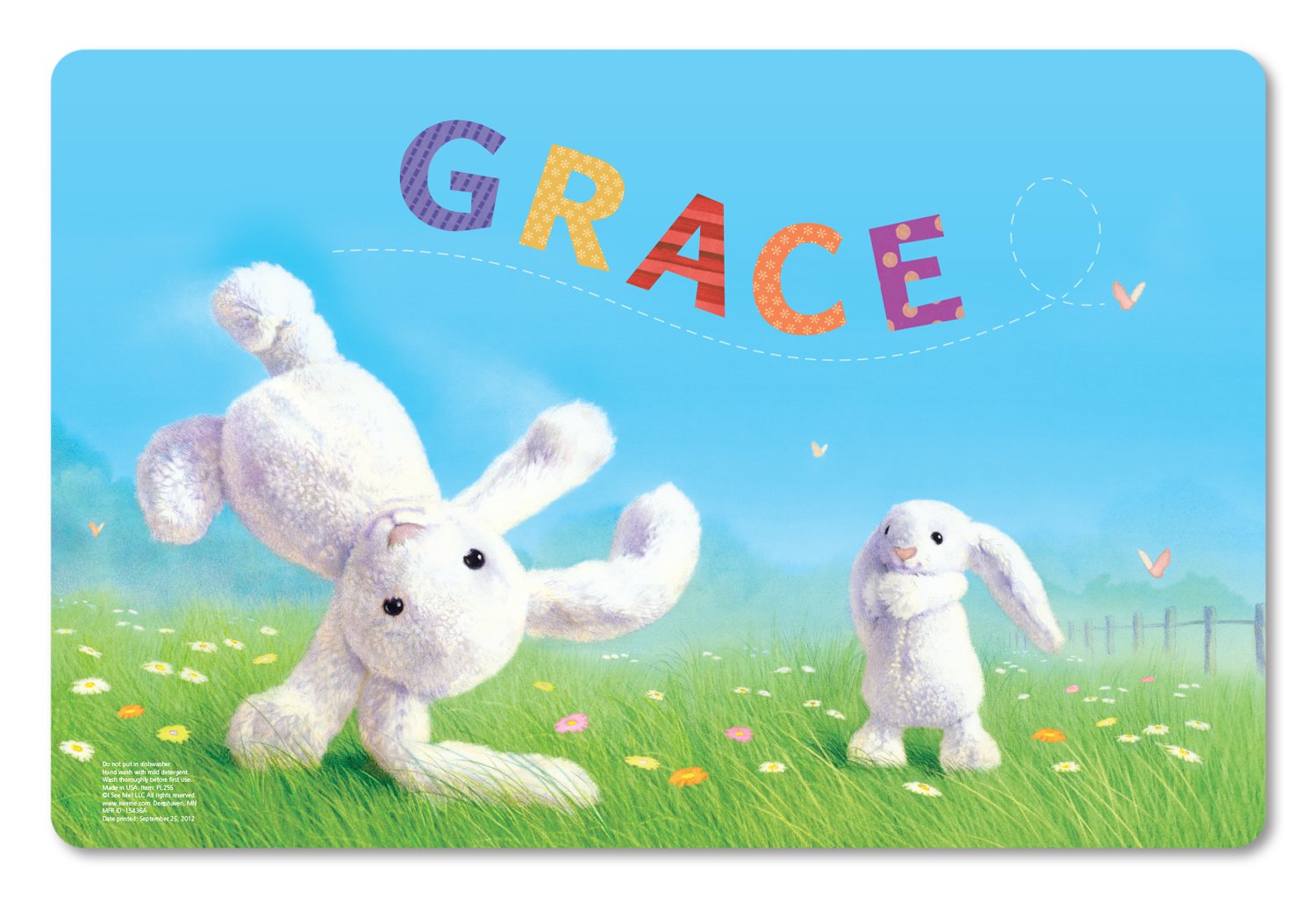 Personalized Placemat for Kids, Bunny - I See Me!