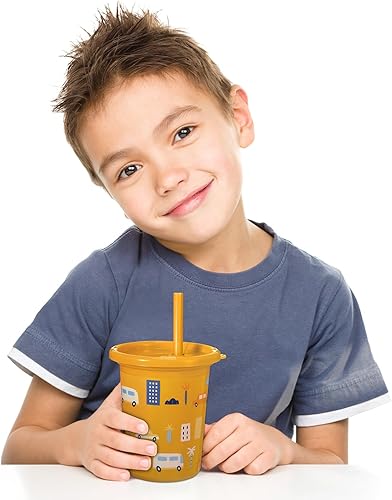 Miniatura 5 de Nuanchu 12 vasos para niños con pajitas y tapas para niños pequeños, vasos reutilizables de plástico de 10 onzas para niñas, escuela, fiesta de