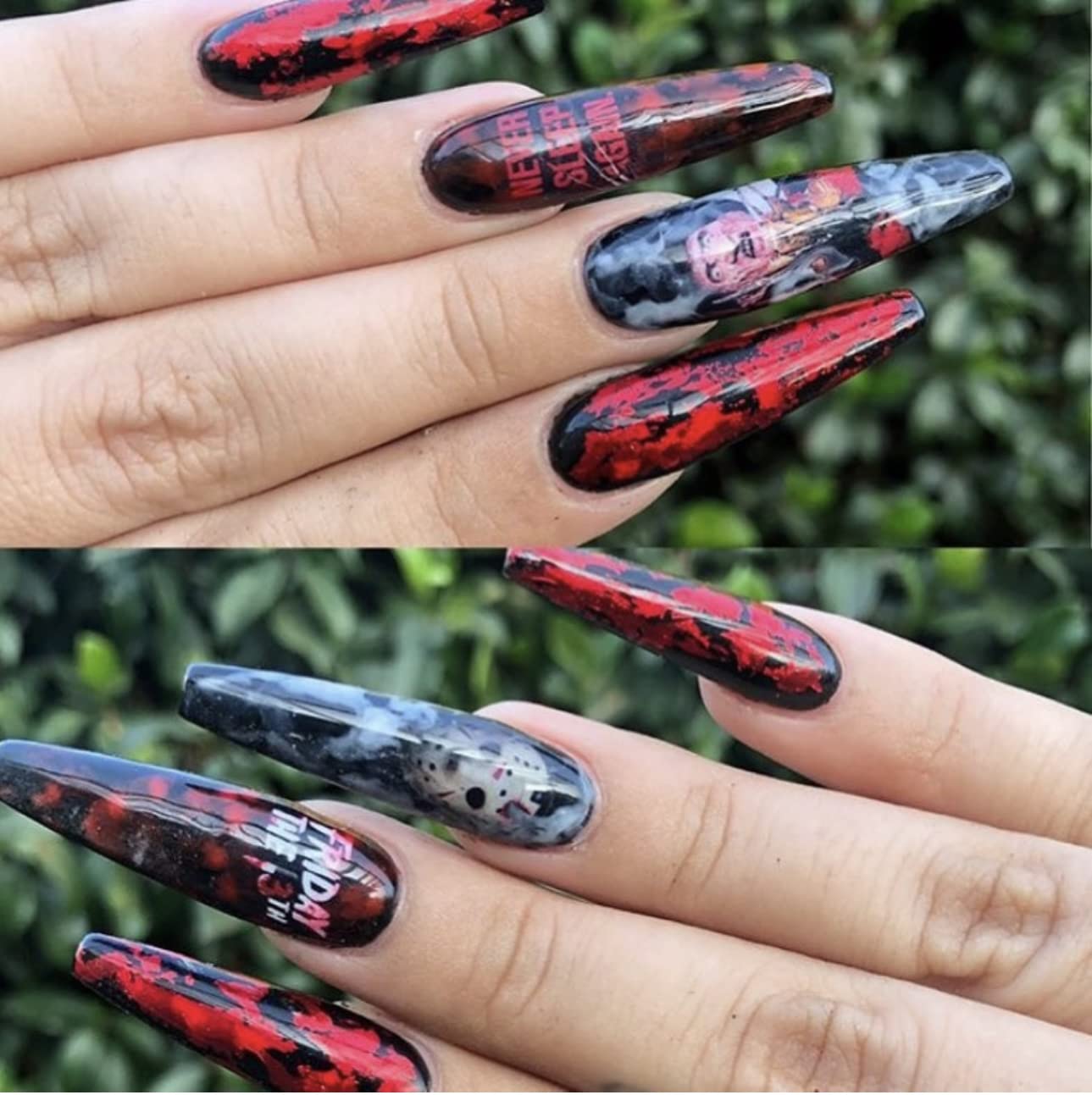 Amazon.co.jp: NailGang 怖い映画 ハロウィン ネイルデカール ゴシック