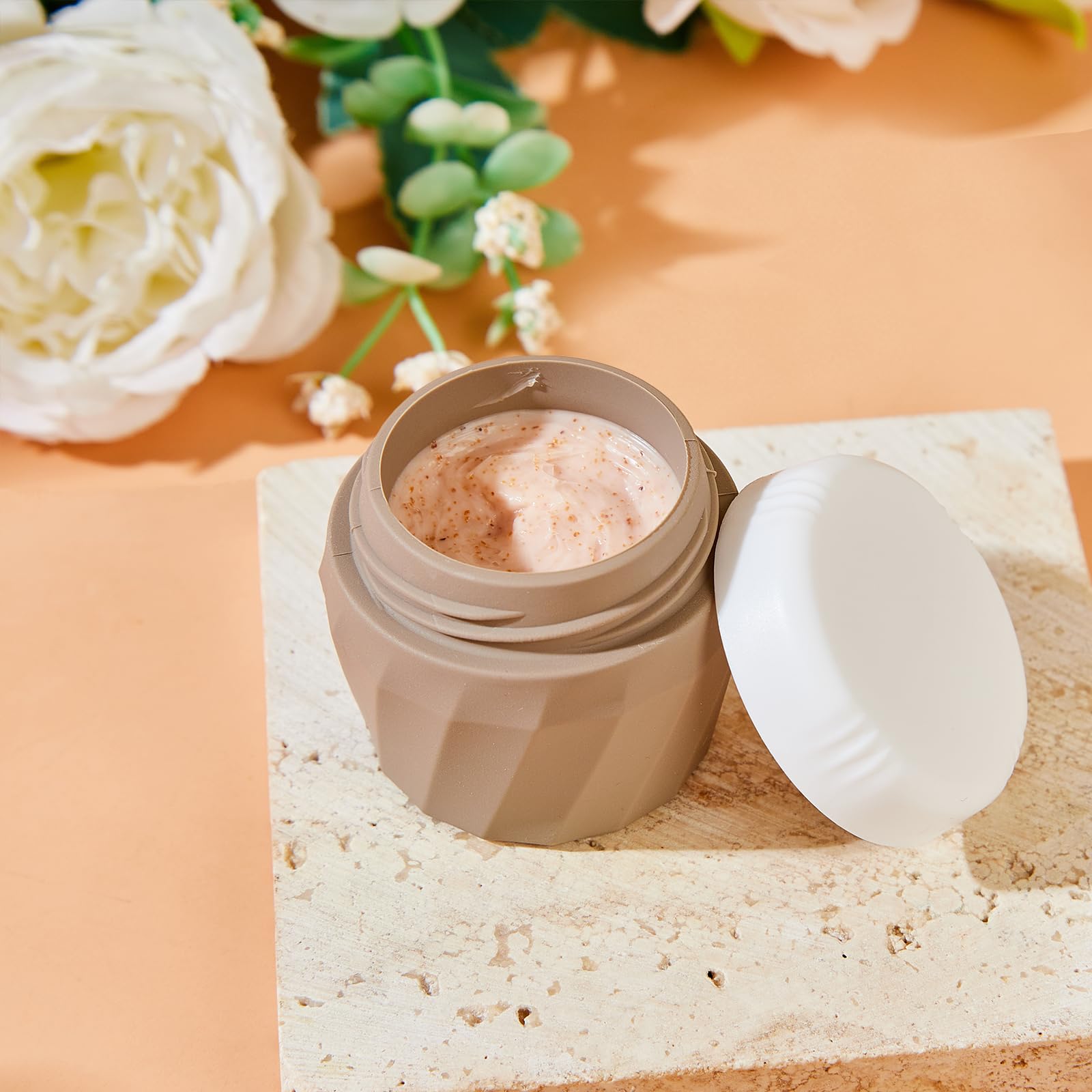 Silevoler Travel Containers for Toiletries, Premium Silicone Cosmetic Cream Jars, TSA Approved Leak-Proof Refillable Travel Size Toiletries with Clear Bag for Cosmetic Face Body Cream 1