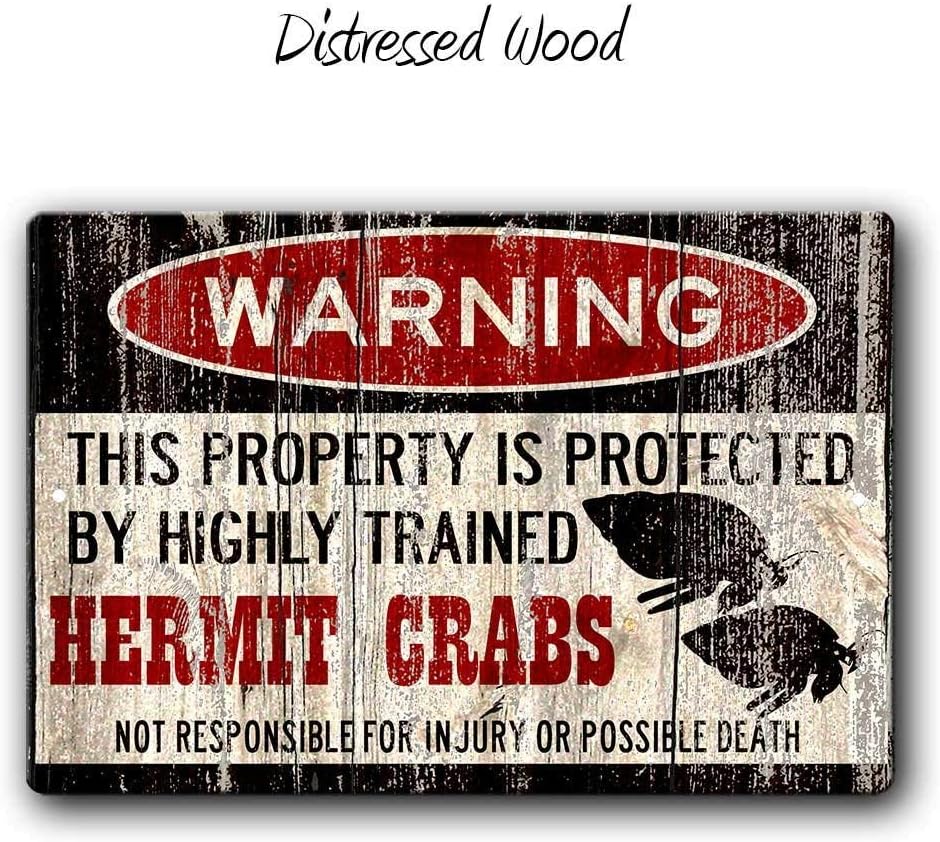 Hermit crab Warning Sign, Funny small Pet sign, Hermit crab sign