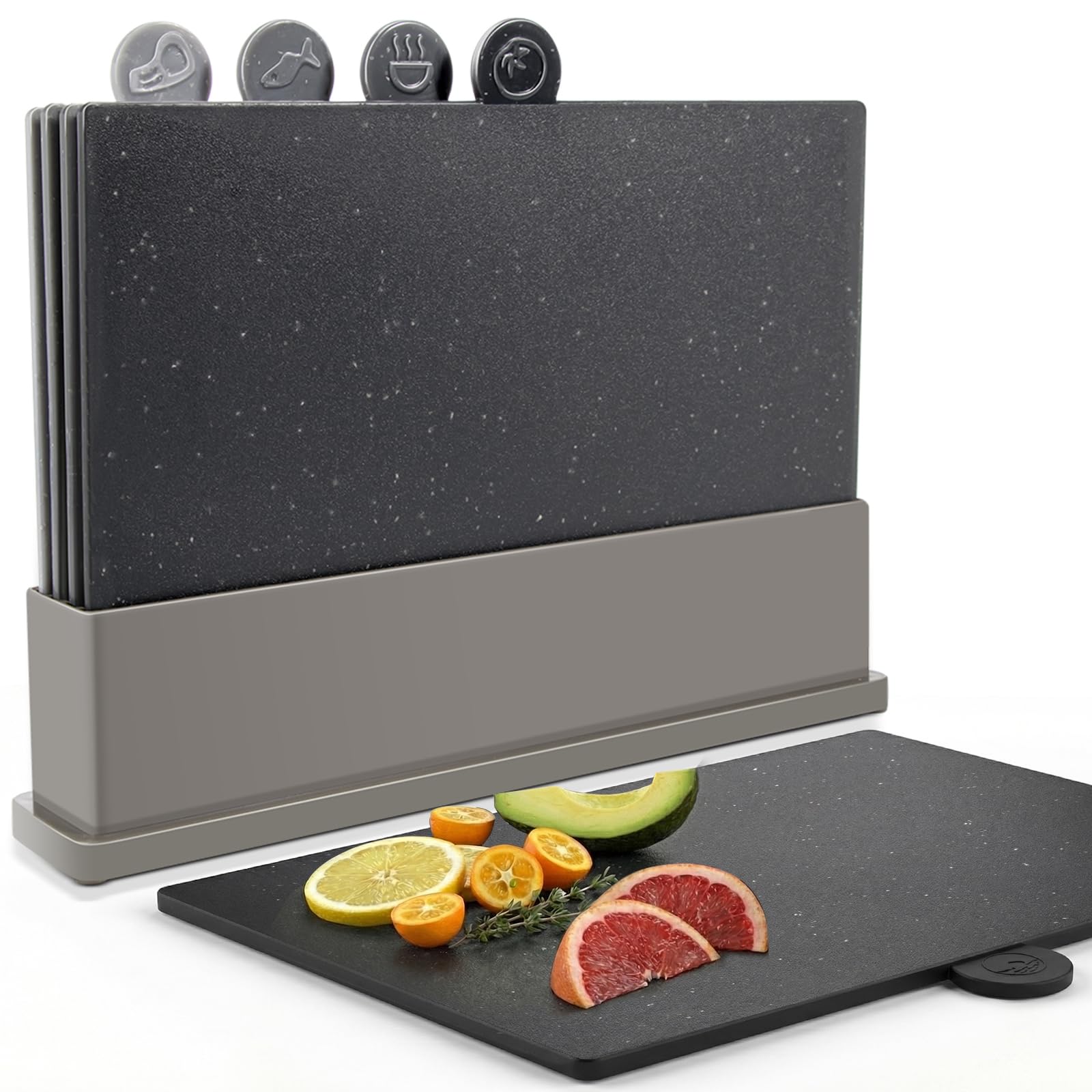 Masthome Schneidebretter‑Set 5‑Teilig mit Ablageständer，Index Schneidebretter BPA Frei