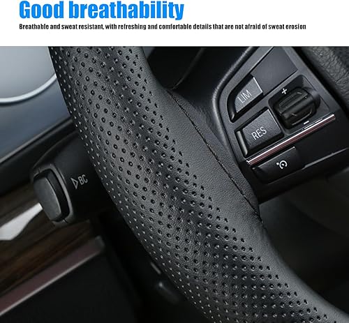 Miniatura 2 de Pack-1 Funda para volante de cuero, Universal antideslizante para coser, protector DIY para volante de coche con aguja e hilo para la mayoría de