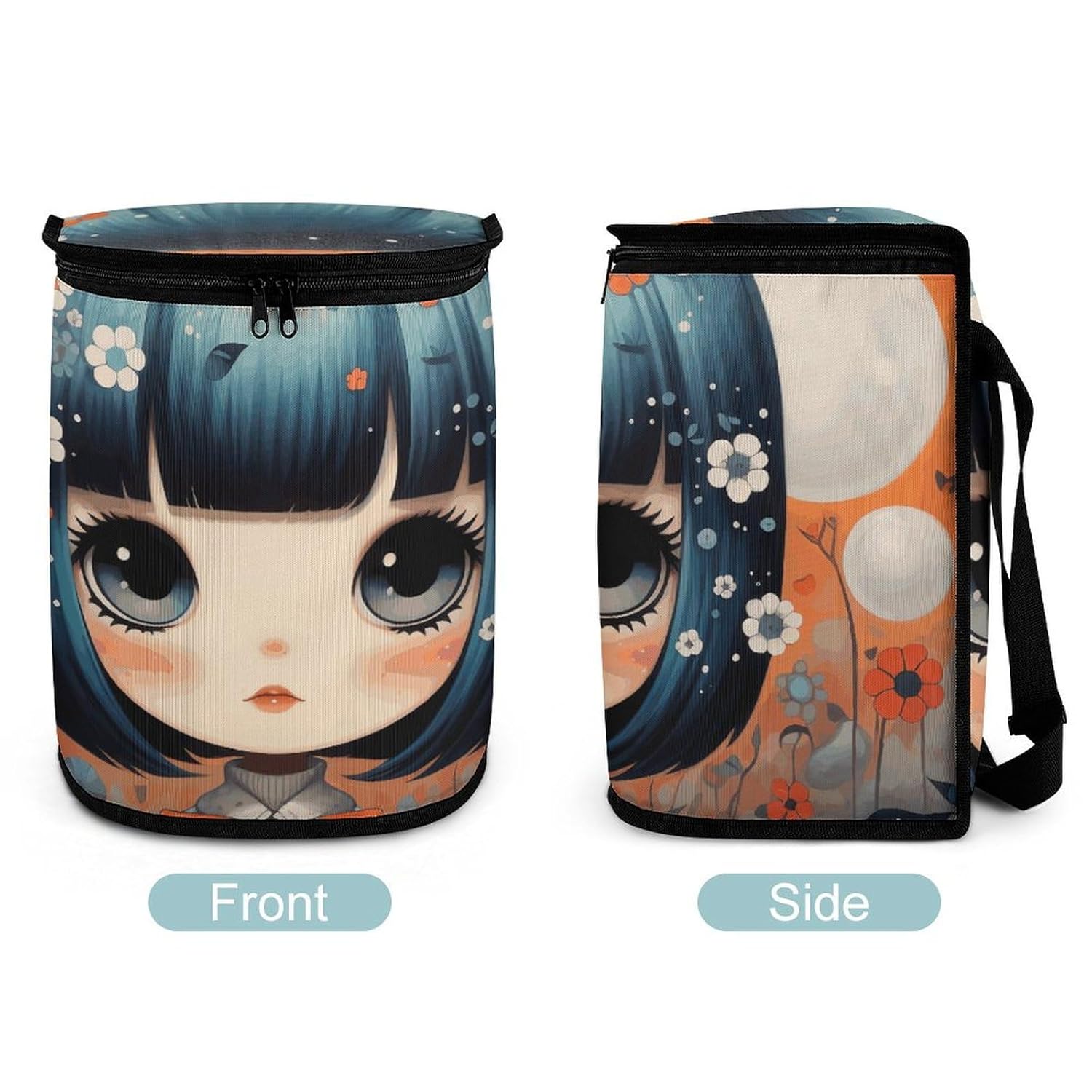 Hanging Car Trash Bag Protable Trash Can Anime Pictures Waterproof Garbage Bin for Car