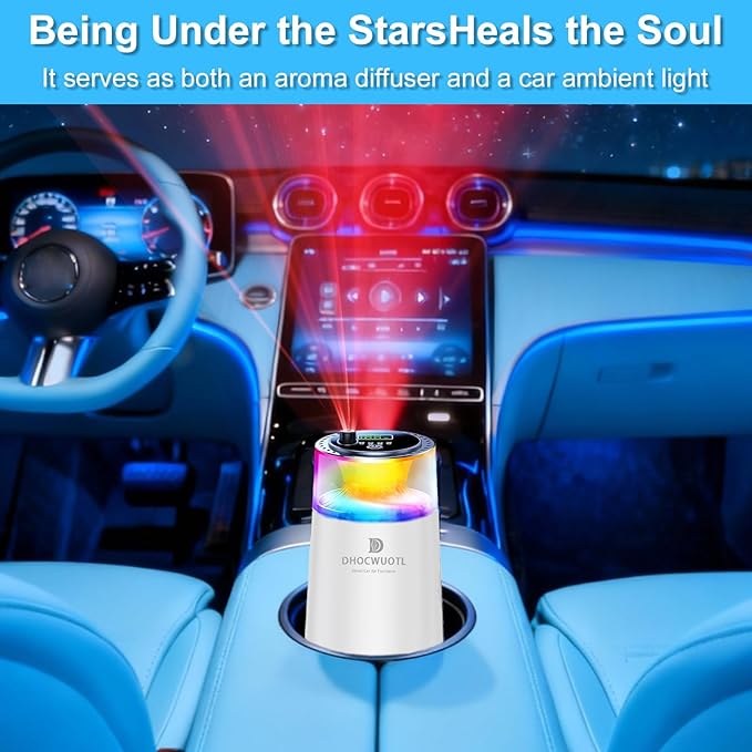 Difusor de Aromas Inteligente para Auto con Luz RGB y Proyector Estelar miniatura 2