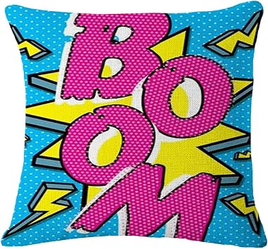 18 X 18 Inch Pop Art Comic Cotton Linen Decorative Throw Pillow Cover Pillowcase20