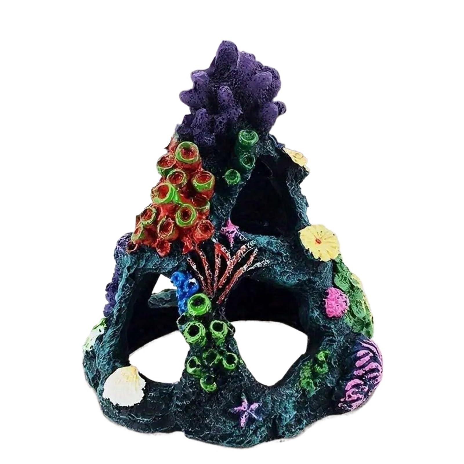 ZUXWUX Aquarium Ornament 1pc Resin Coral Reef Aquarium Ornament Fish Tank Decorations Rock Cave Habitat