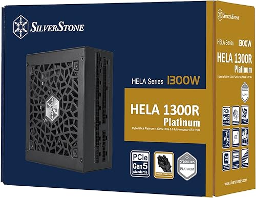 Miniatura 6 de SilverStone Technology HELA 1300R Platinum ATX 3.0 / PCIe Gen 5 1300W Fuente de alimentación totalmente modular con dimensiones compactas,