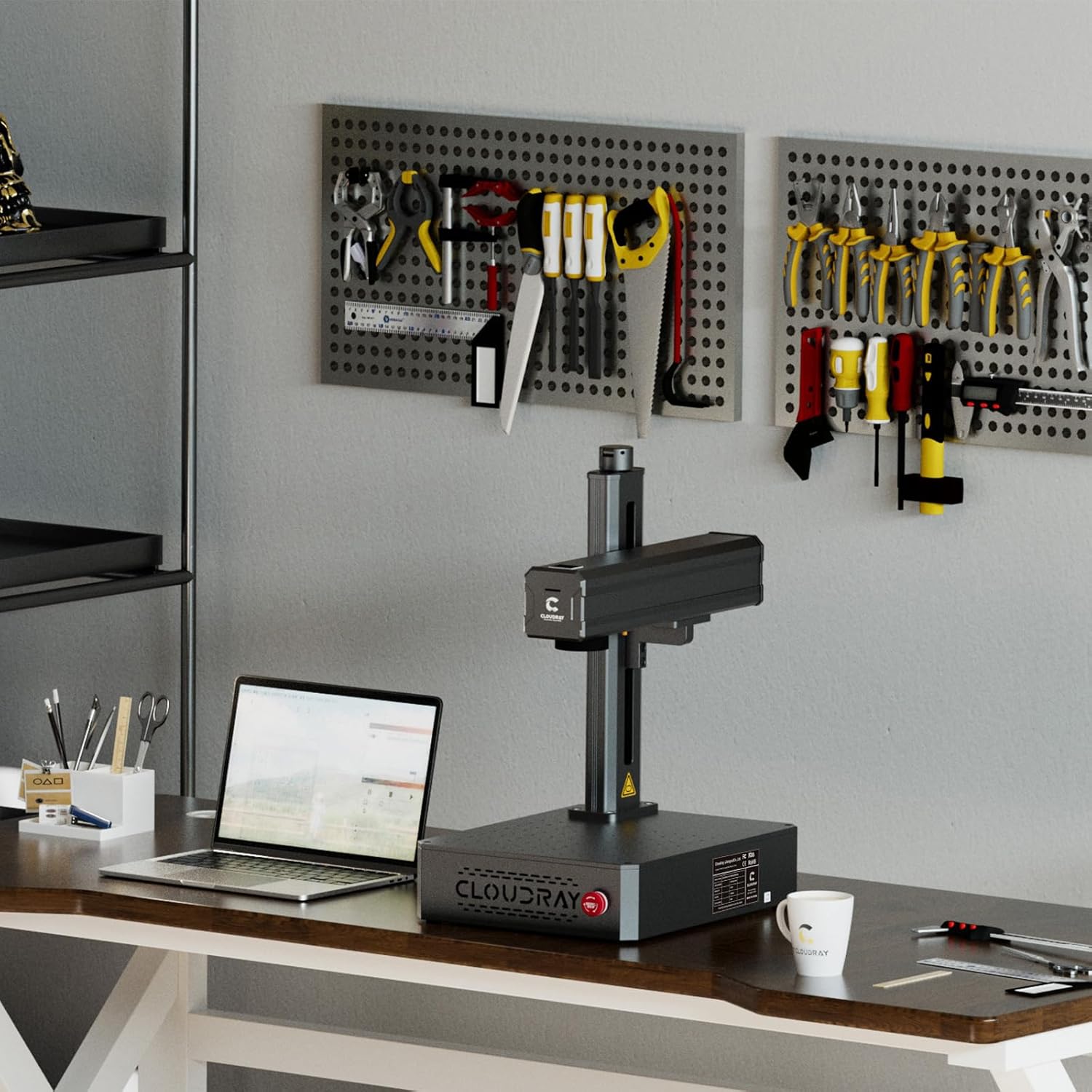 Infographic showing key specifications of the Cloudray 30W Fiber Laser Engraver