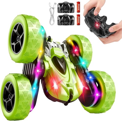 Miniatura 8 de Auto de Acrobacias con Control Remoto 4WD 360° Flip RC de Doble Cara, Barra de Luces LED, Batería Modular USB-C, 2.4 GHz, Juguete al Aire Libre para