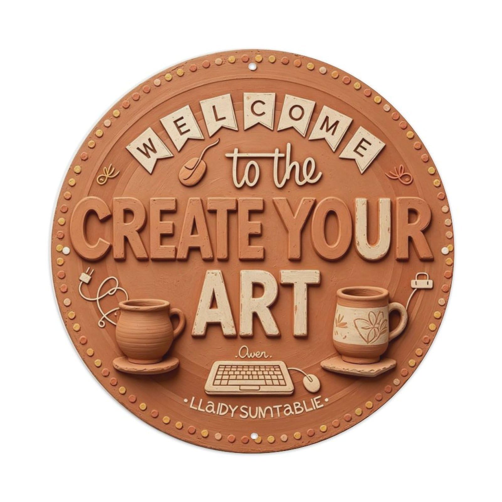 Pottery Studio Create Your Art Metal Tin Sign Plaque