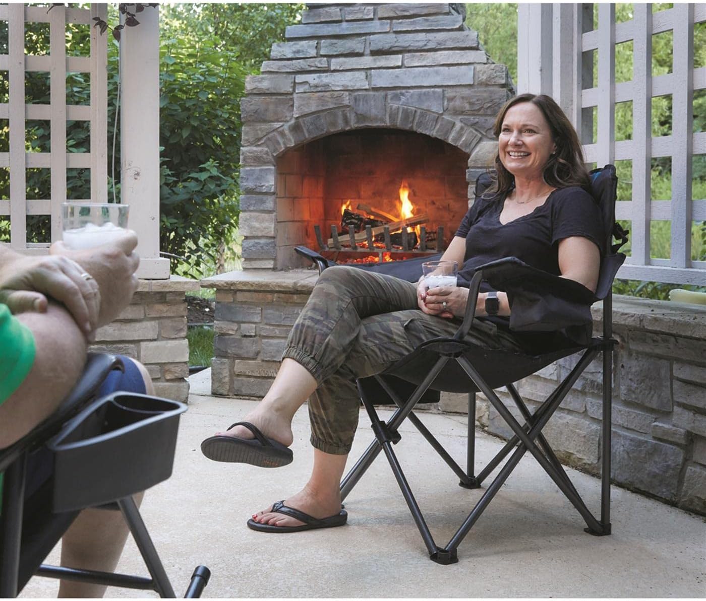 Guide Gear Oversized Camp Chair, Comfy, Portable, Outdoor, Folding, 500-lb. Capacity Blue/Black
