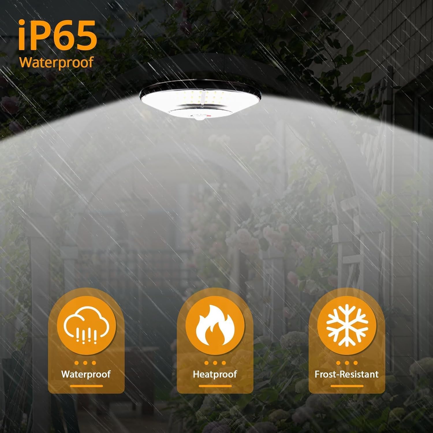 KUFUNG Solar Shed Light, Solar Pendant Light,Waterproof Indoor Outdoor Rotation Design, Solar Lights with Motion Sensor for Barn, Patio,Shed, Chicken Coop, Gazebo, Garage（1 Pack）