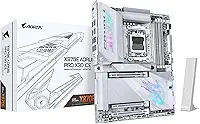 GIGABYTE Placa mãe X870E AORUS PRO X3D ICE AMD AM5 LGA 1718 ATX, suporta processadores AMD Ryzen 9000/8000/7000, DDR5, fase de alimentação 18+2+2, 4X M.2, PCIe 5.0, SWIFI, 5GbE, garantia de 5 anos