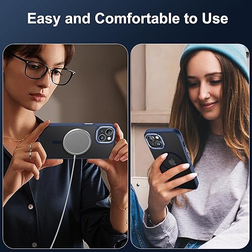 Miniatura 6 de JAME Funda para iPhone 15, iPhone 15 con 2 protectores de pantalla de vidrio templado, compatible con Magsafe, protección de grado militar, funda