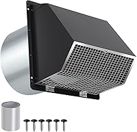 Vista 14 de Cubierta de ventilación de secadora de 3 pulgadas en el exterior, cubierta de ventilación de escape de pared exterior de 3 pulgadas, cubierta