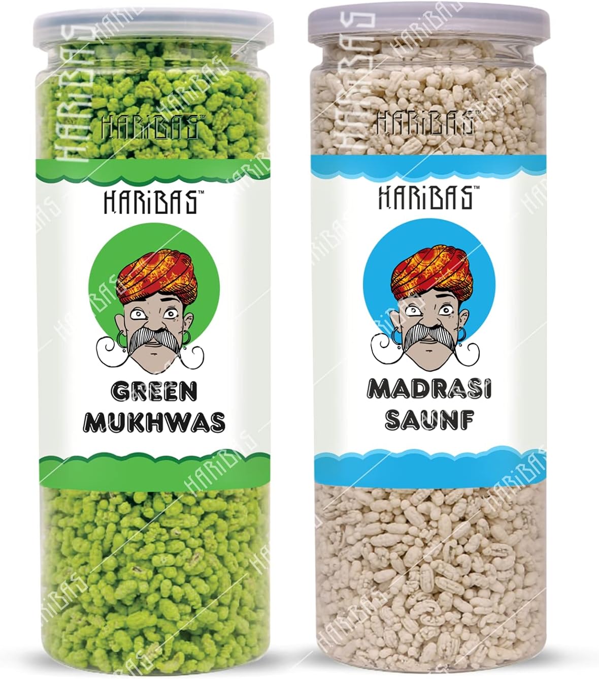 HARIBAS Combo Madrasi Mukhwas 200gm and Green Mukhwas 200gm | Mukhwas Mouth Fresheners | Mukhwas Bottle | Sweet Saunf Mouth Freshener, After Meal and Drink Mukhwas Mouth Freshener - Easy to Store