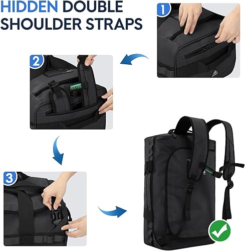 Miniatura 2 de Haimont Mochila de viaje de 60 litros para hombres, bolsas deportivas grandes con correas para mochila para senderismo, campamento, gimnasio,
