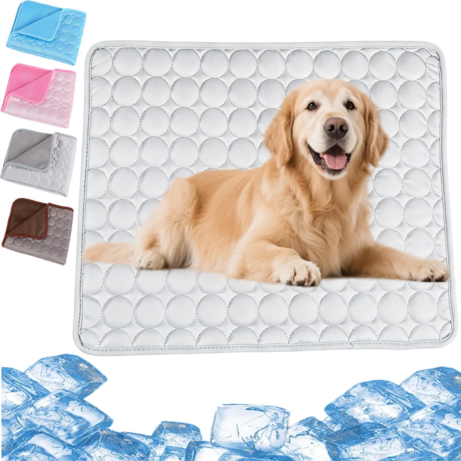 Dog Cooling Mat, Reversible Cool Mat for Dogs, Safe Self-Cooling Pad, Durable Waterproof Summer Pet Cooling Blanket for Medium Dogs, Cats Puppy, Foldable & Easy Clean (Gray,XS)