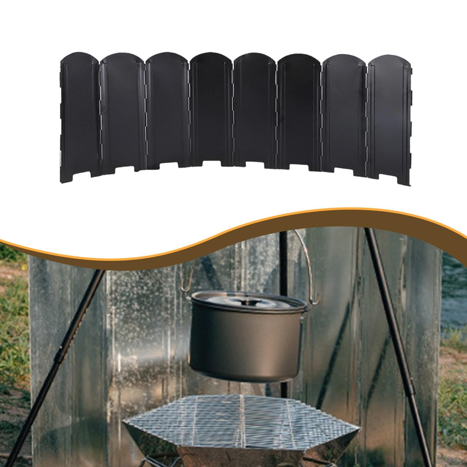 Campingkocher Windschutz Camping Windschutz Faltbar Outdoor Windschutz Metall Windschutz für Campingkocher Stabil Hitzeisolierend Einfach zu