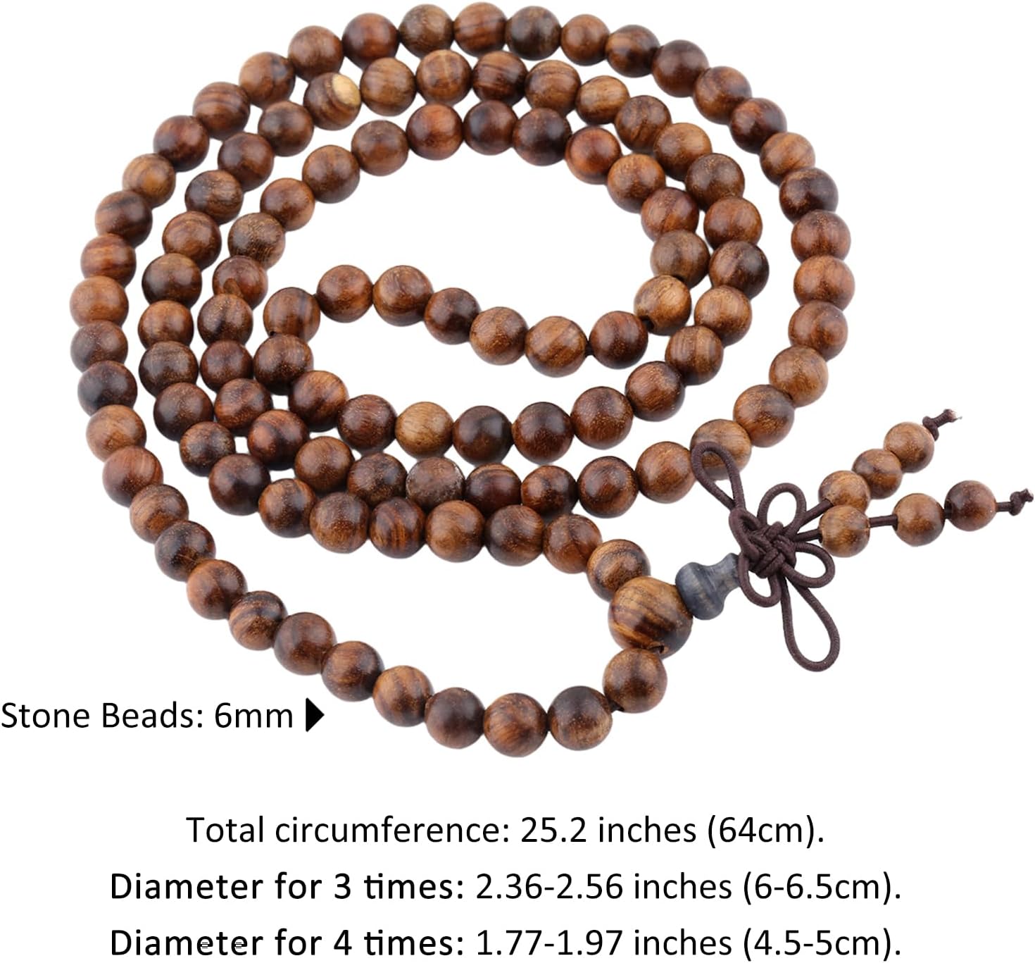 SUNYIK 6mm 108 Tibetan Buddhist Mala Bracelet Natural Beaded Prayer Bead for Women Men - Image 2