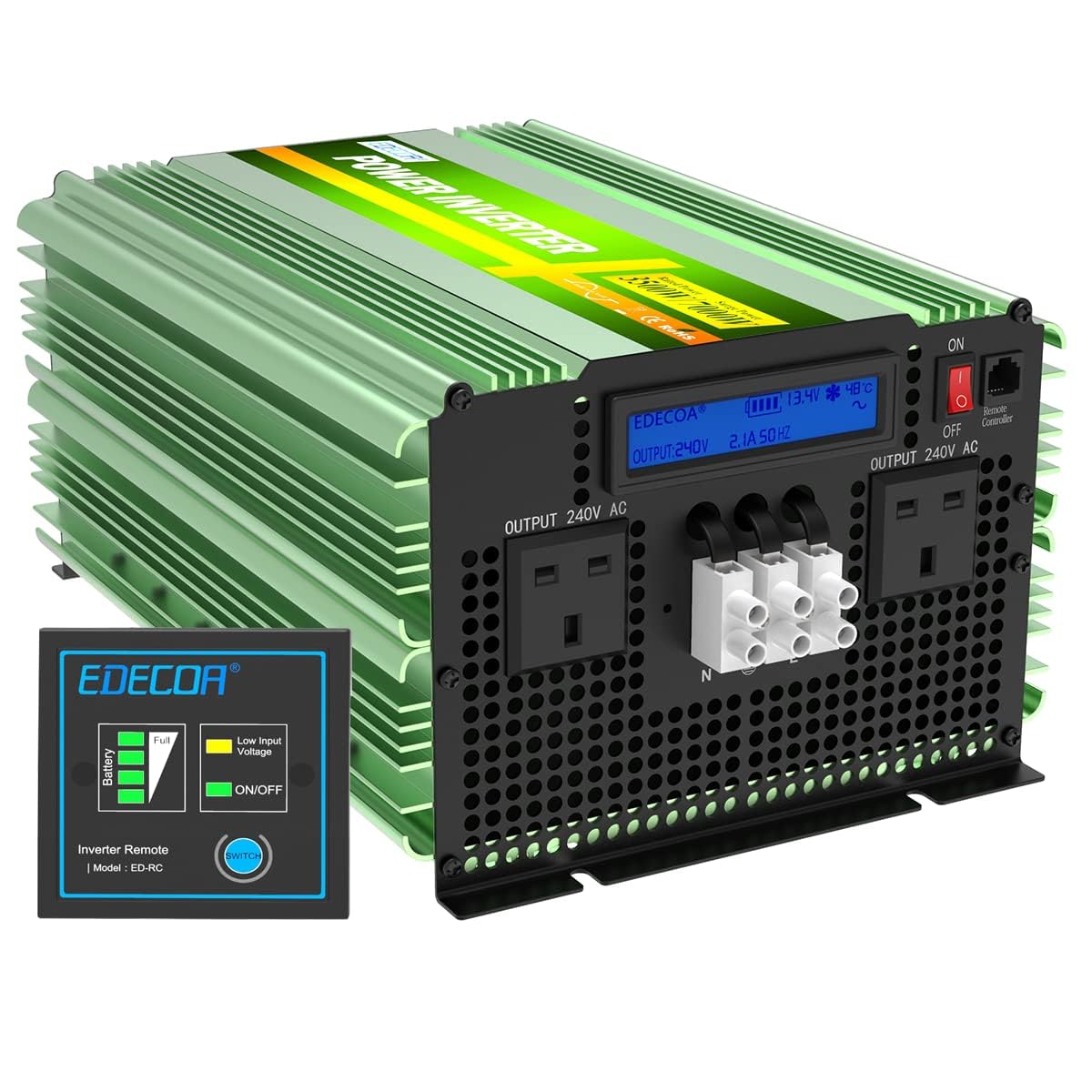 3000W Power EDECOA Hybrd Nverter Solar 48V 6200W 7000VA Off Grd MPPT ...