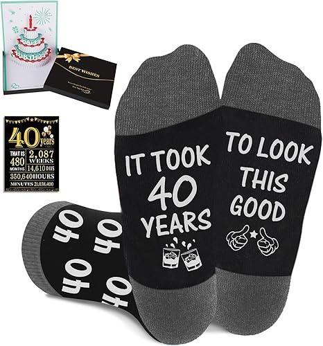 Birthday Gifts for Men with Mens Novelty Socks - 40th Birthday Gifts For Husband