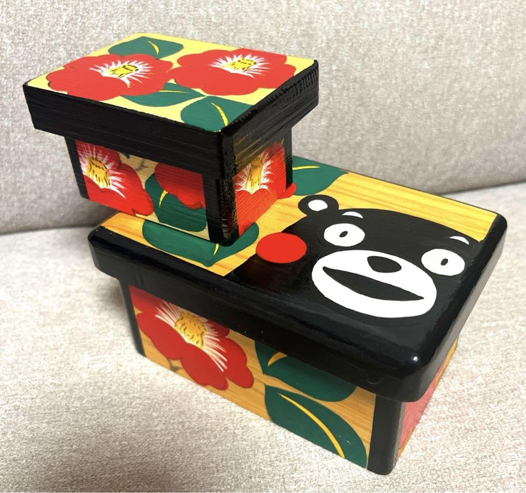Amazon.co.jp: 花手箱 くまもん 伝統工芸 肥後椿 大小2個セット