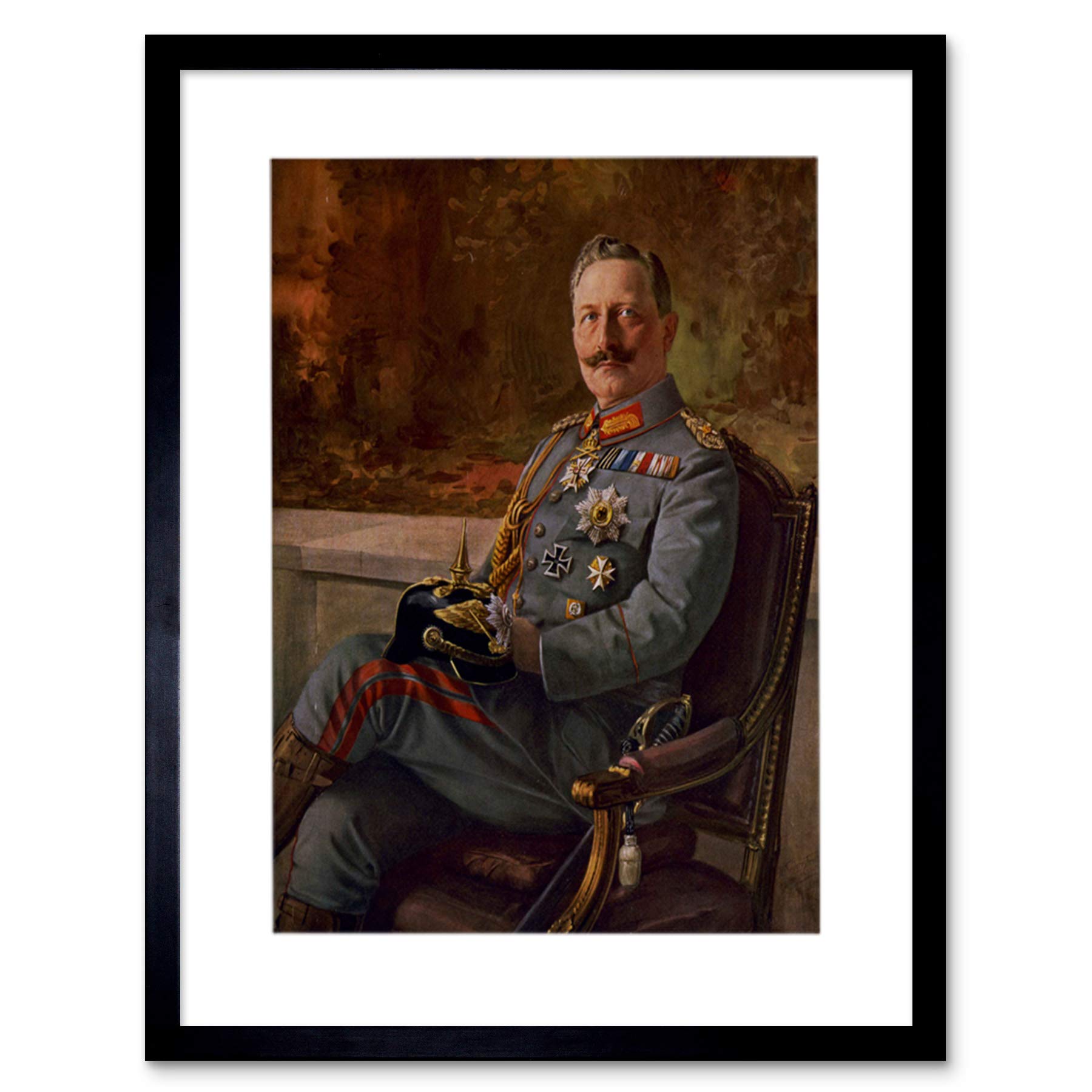 Wee Blue Coo Paintings Kaiser Wilhelm II German Emperor Picture Framed Wall Art Print