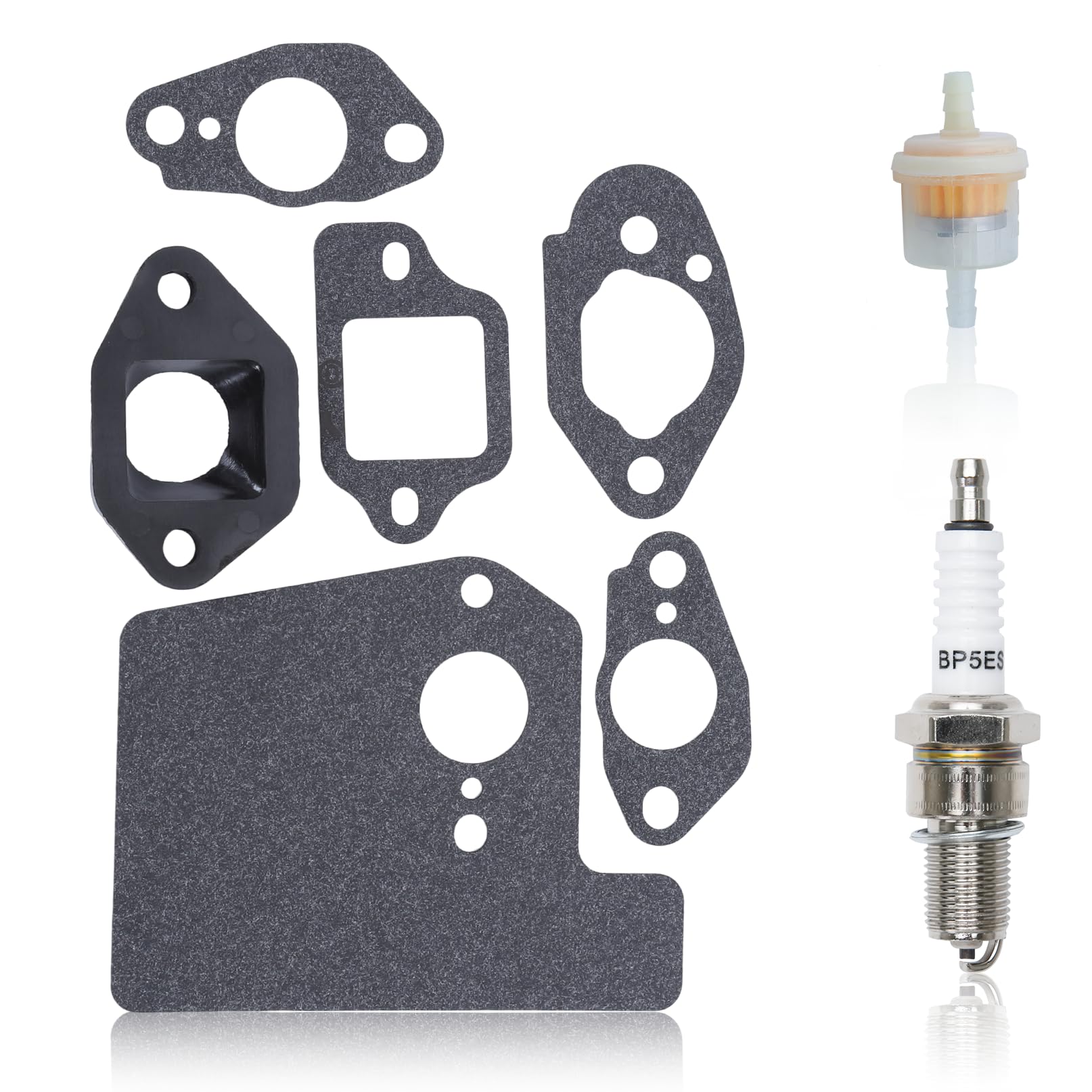 AUMEL Carburetor Gasket Kit with Spark Plug for Honda Lawnmower Engine GCV190 GCV160 GSV190 with Fuel Filter and Professional Gasket BPR5ES BP5ES 19651-Z0L-000