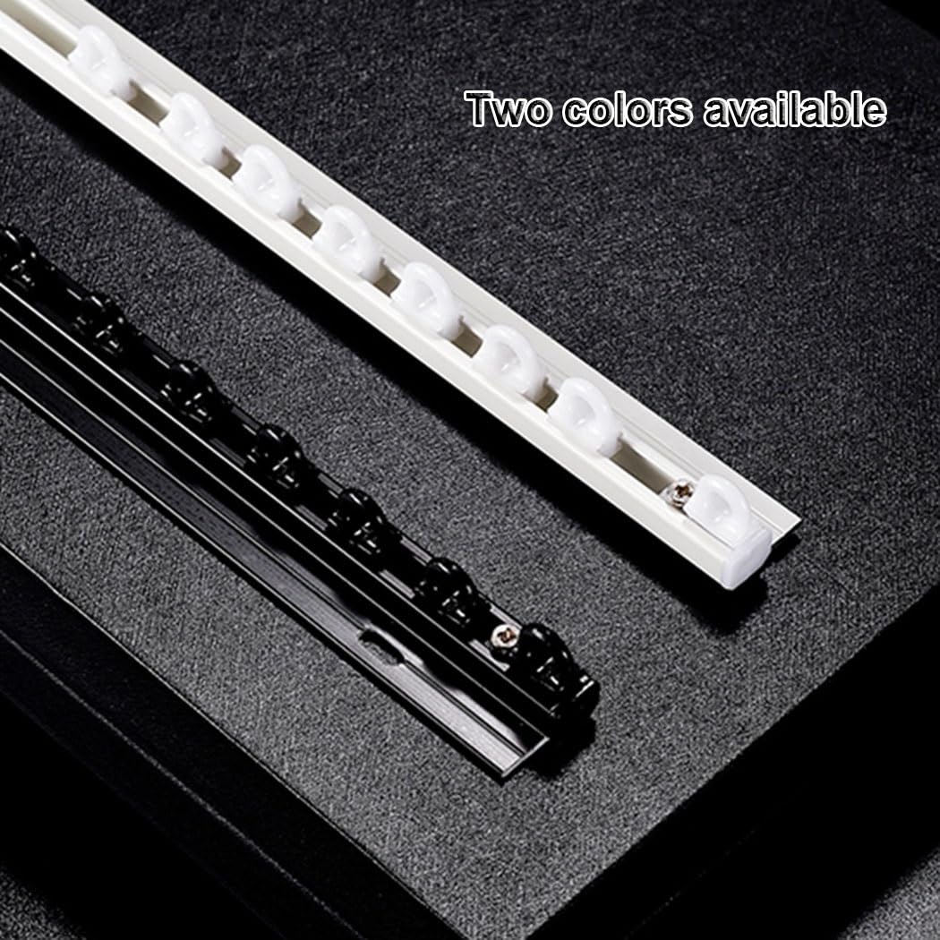 Ultra-Thin Ceiling Mount Curtain Track Rail - Aluminum Alloy, Various Sizes (Black, 1.9M)