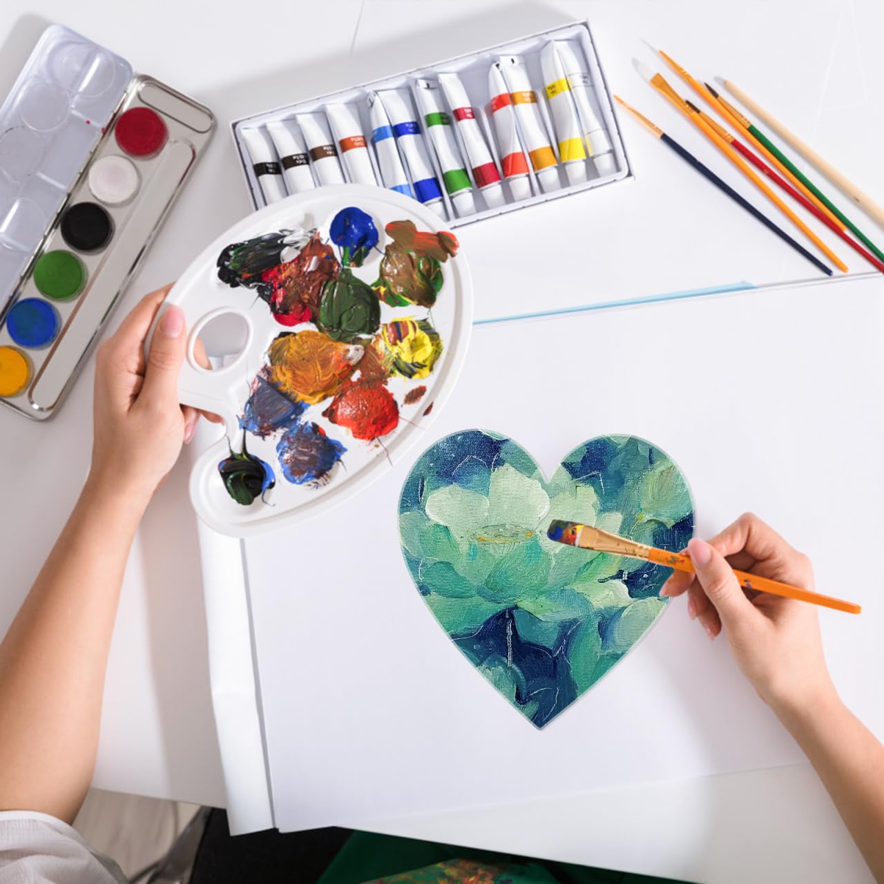 Healifty Pannelli in Tela a Forma Di Cuore 5 Pezzi 5.91x5.91 per Pittura Ad Olio Acrilico