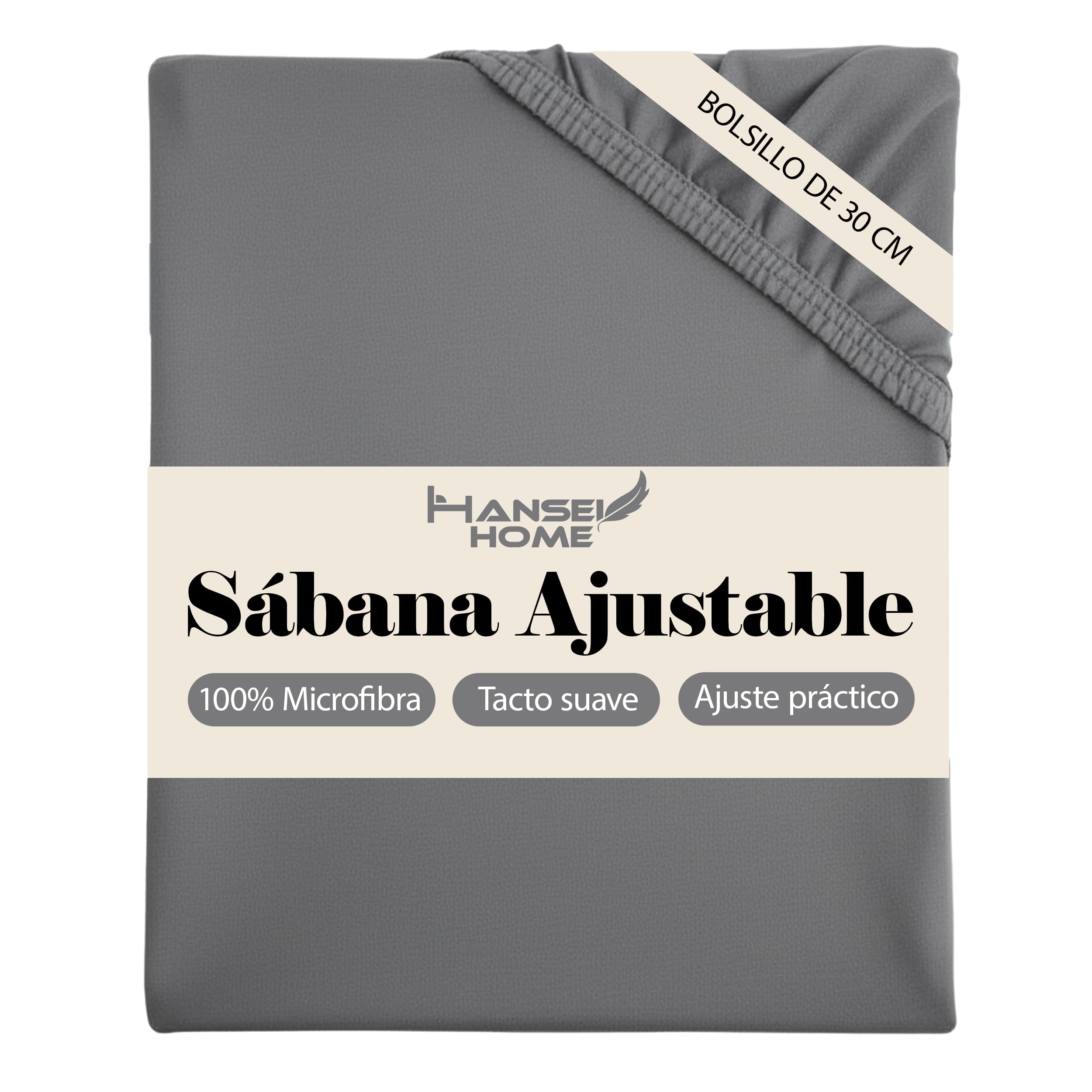H HANSEL HOME Sábana Bajera Ajustable, Microfibra Transpirable y Suave, Altura 30 cm, Elástico 360° - Sábana Bajera 180x190/200cm – Blanco — view 7