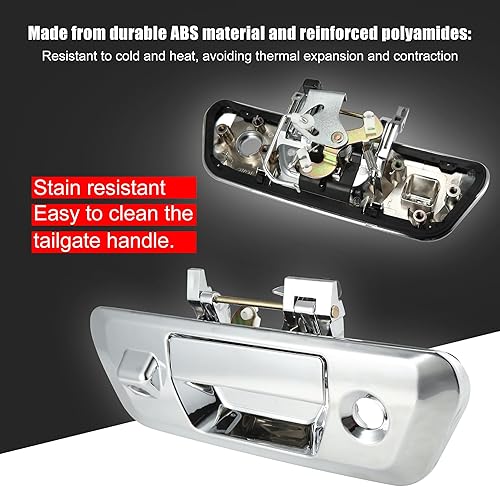 Miniatura 4 de X AUTOHAUX Pestillo de manija de puerta trasera de maletero de tono plateado 90606-4JG0C Reemplazo para Navara NP300 D23 2014-2017