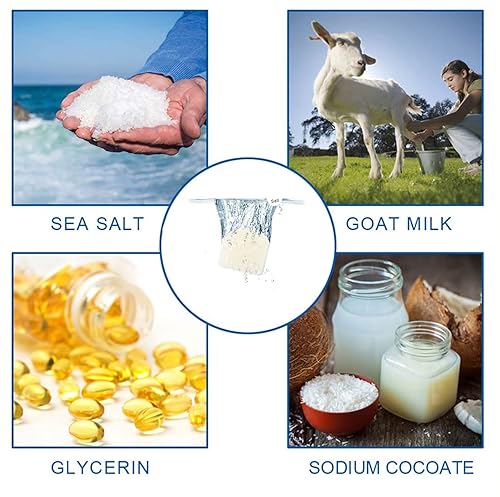 Miniatura 3 de Yeahgoshopping Jabón en barra de 4 onzas con sal marina natural de leche de cabra y control de aceite de limpieza profunda, hidrata con glicerina,