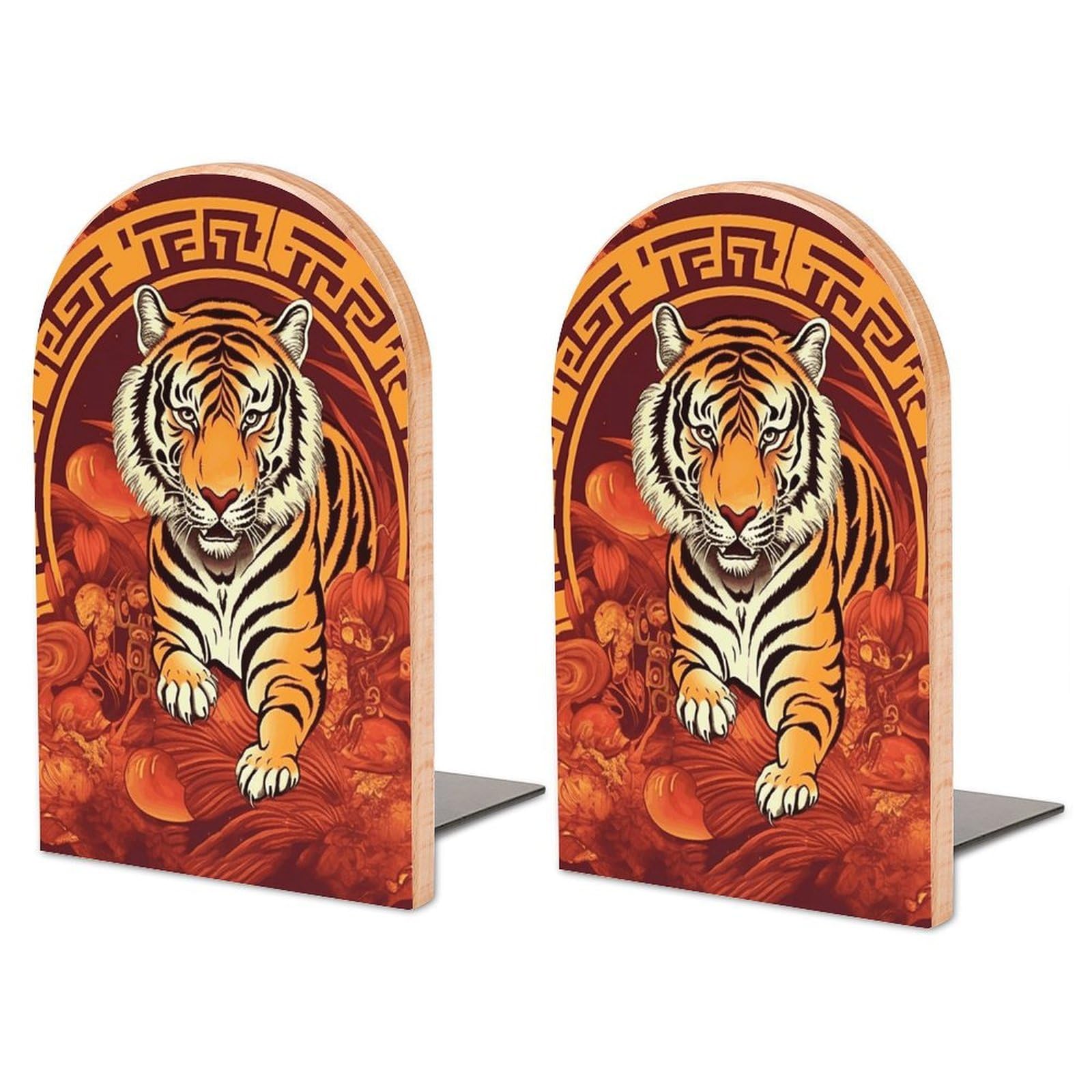 Serre-livres prospérité an du tigre décoration bureau