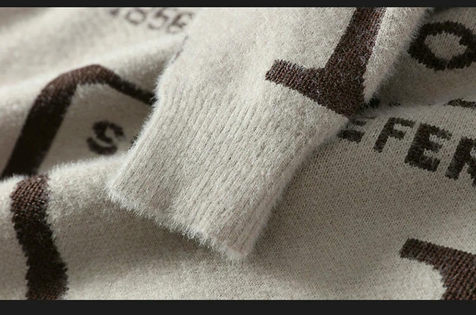 Jersey HombresuéTer Hombre Suéter con Letras para Hombre, Cuello Redondo, Jerséis Ajustados, Prendas De Punto, Estilo Cálido Invierno, Ropa Informal Hombre-Gris-m