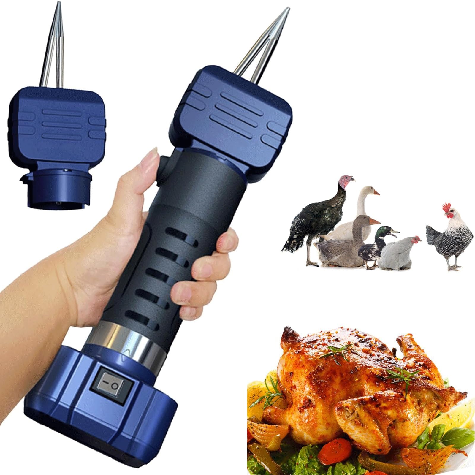 XGHDPBMElectric Poultry Plucking Machine, Portable Handheld Chicken Feather Plucker, Rechargeable Fast Chicken Plucker, Automatic Feather Poultry Plucker, For Chicken Duck Goose Bird Turkey Poultry
